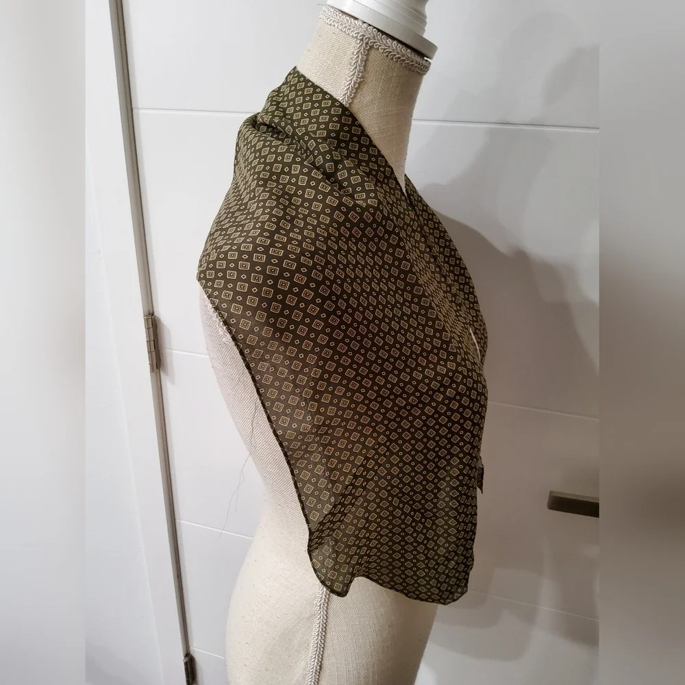 Anne Klein Vintage Silk Chic Patterned Scarf
